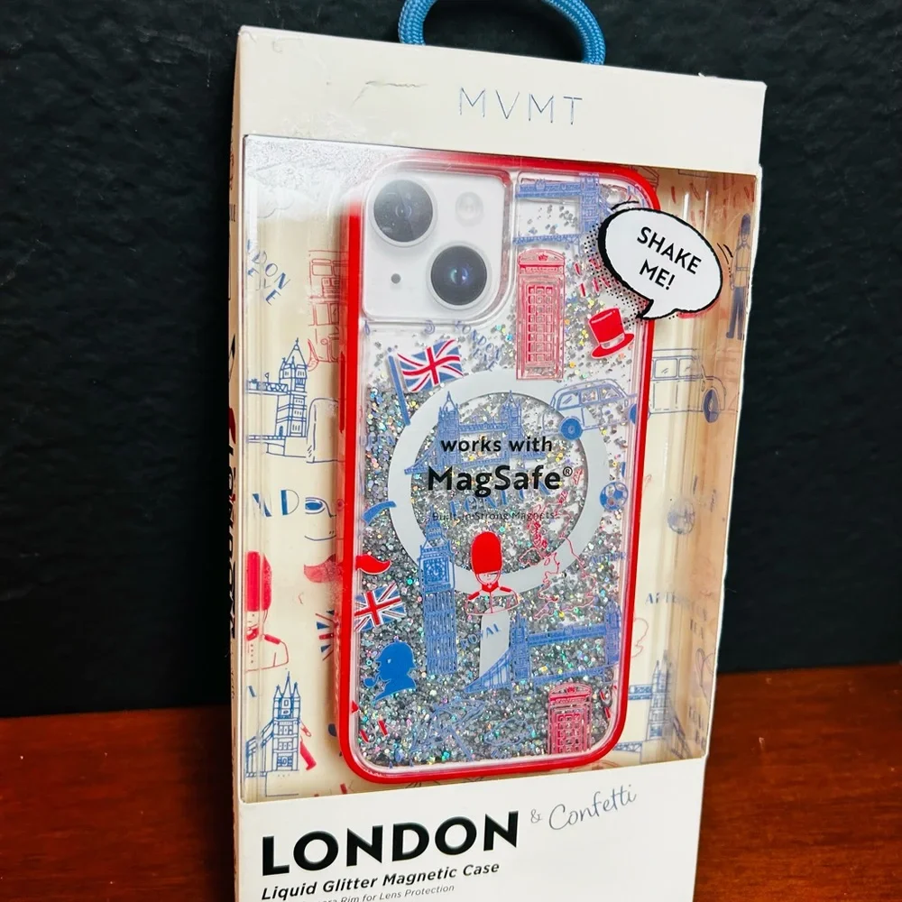 MVMT London & Confetti‎ Liquid Glitter Magnetic Case Iphone 15 14 13 NIB